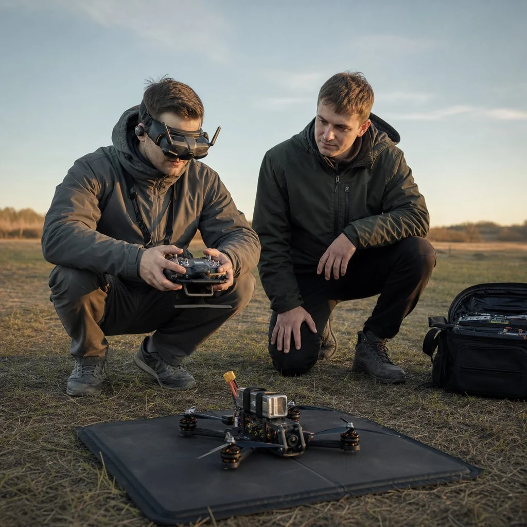 Оператор керує FPV-дроном за відеосигналом